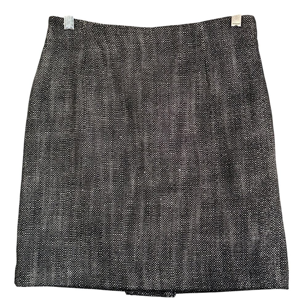 Banana Republic Black White Tweed Professional Pencil Skirt Women 4 Petite